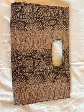 Oversized Faux Python Envelope Clutch - immaculate outer & inner - vintage